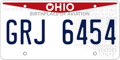 OH license plate GRJ6454