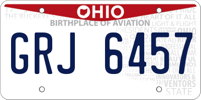 OH license plate GRJ6457