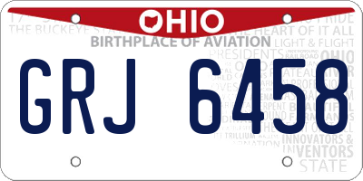 OH license plate GRJ6458