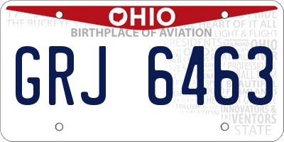 OH license plate GRJ6463