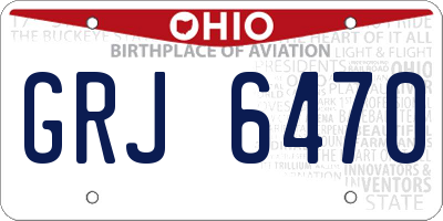 OH license plate GRJ6470