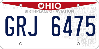 OH license plate GRJ6475