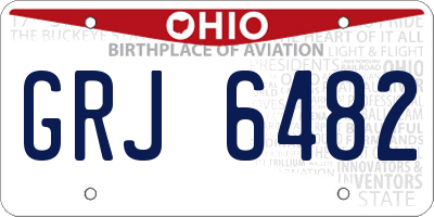 OH license plate GRJ6482