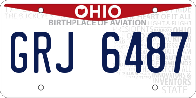 OH license plate GRJ6487