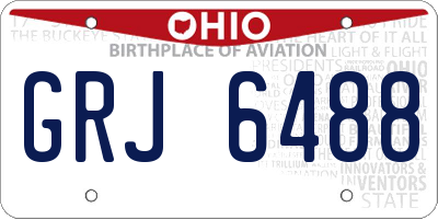 OH license plate GRJ6488