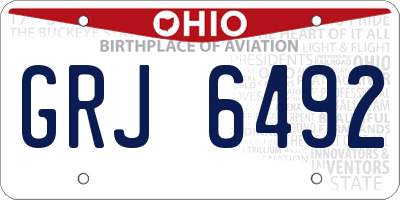 OH license plate GRJ6492