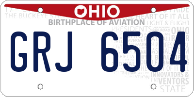 OH license plate GRJ6504
