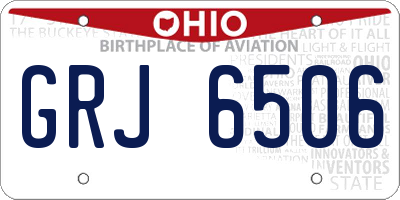 OH license plate GRJ6506