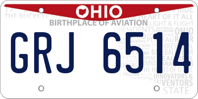 OH license plate GRJ6514