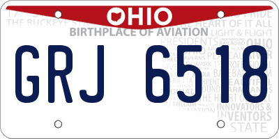 OH license plate GRJ6518
