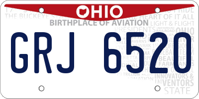 OH license plate GRJ6520