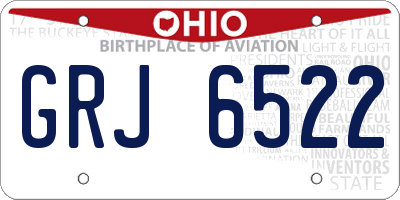 OH license plate GRJ6522