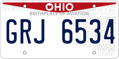 OH license plate GRJ6534