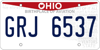 OH license plate GRJ6537