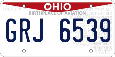 OH license plate GRJ6539