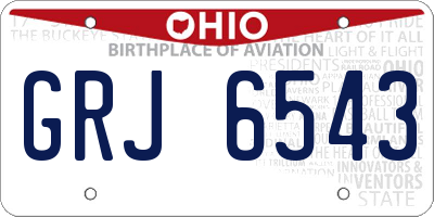 OH license plate GRJ6543