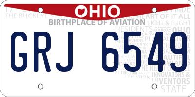 OH license plate GRJ6549
