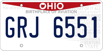 OH license plate GRJ6551