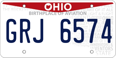 OH license plate GRJ6574
