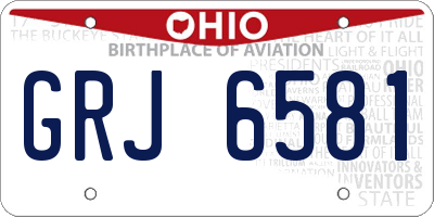 OH license plate GRJ6581