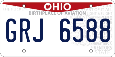 OH license plate GRJ6588