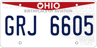 OH license plate GRJ6605
