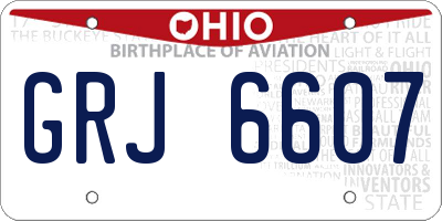 OH license plate GRJ6607