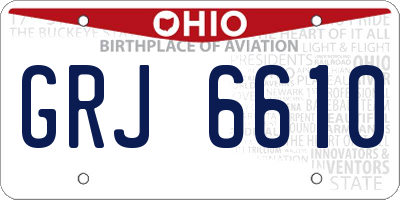 OH license plate GRJ6610