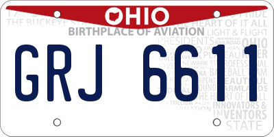 OH license plate GRJ6611