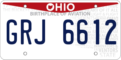 OH license plate GRJ6612