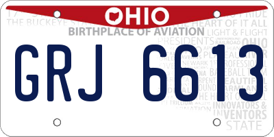 OH license plate GRJ6613