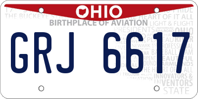OH license plate GRJ6617
