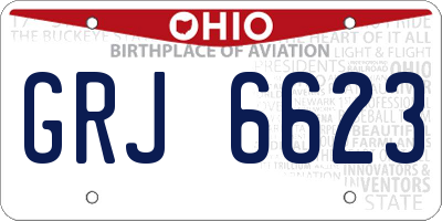 OH license plate GRJ6623