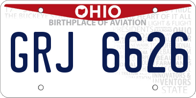 OH license plate GRJ6626