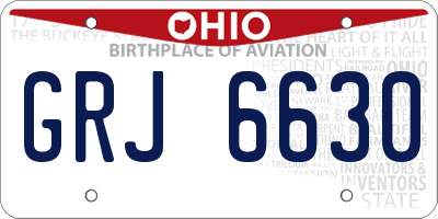 OH license plate GRJ6630