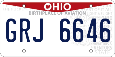OH license plate GRJ6646