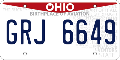 OH license plate GRJ6649