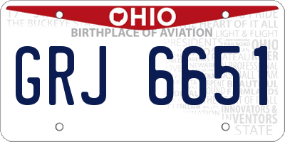 OH license plate GRJ6651