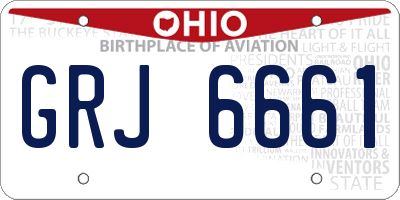 OH license plate GRJ6661