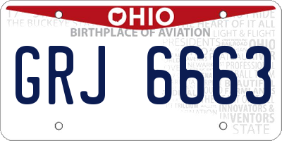 OH license plate GRJ6663