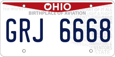 OH license plate GRJ6668