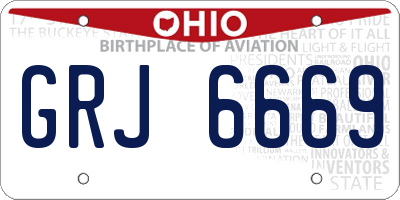 OH license plate GRJ6669