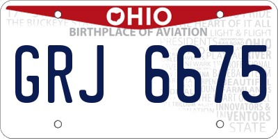OH license plate GRJ6675