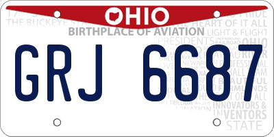 OH license plate GRJ6687