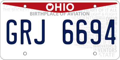 OH license plate GRJ6694