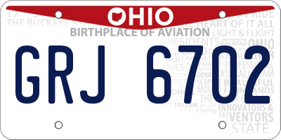 OH license plate GRJ6702
