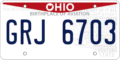 OH license plate GRJ6703