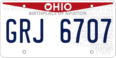 OH license plate GRJ6707