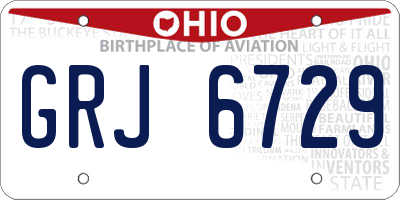 OH license plate GRJ6729