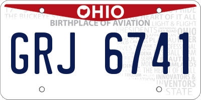 OH license plate GRJ6741